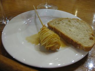 Pincho patata y langostino Bodega Cigaleña Santander