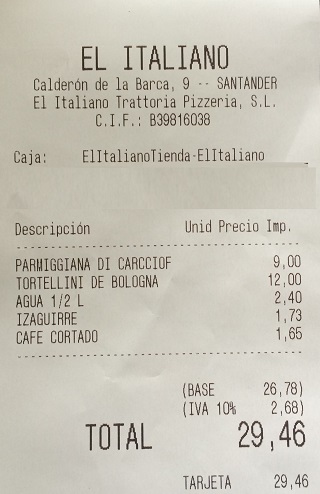 Restaurante El Italiano Santander