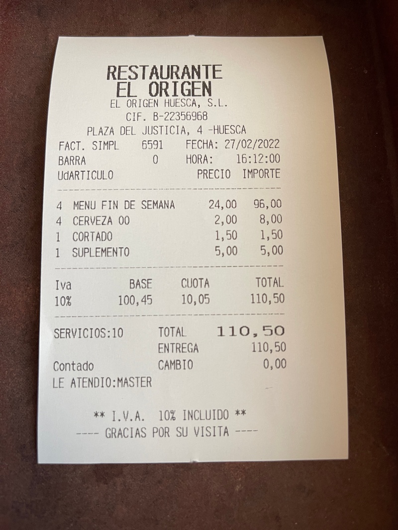 Restaurante El Origen Huesca