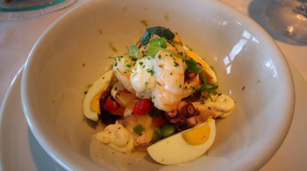 Salpicón de pulpo y langostinos