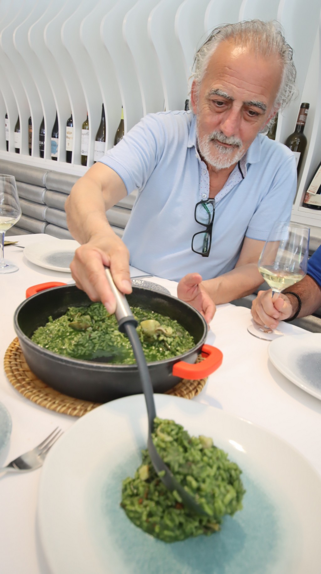 Arroz con plancton y calamares