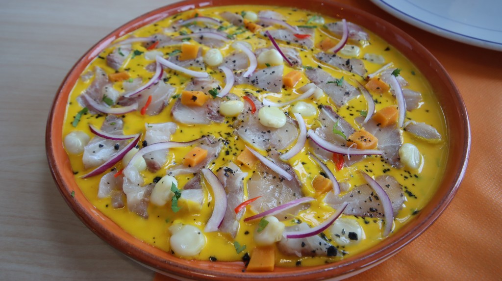 cebiche de corvina al ají amarillo Las Terrazas de Carmen